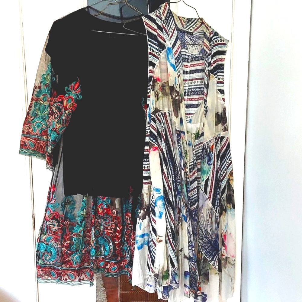 2 piece bundle Kimono, Cover Up - colorful, boho,chic